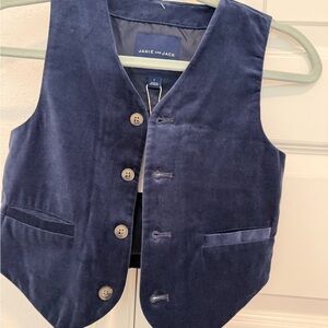 Janie and Jack Navy Blue Velvet Vest